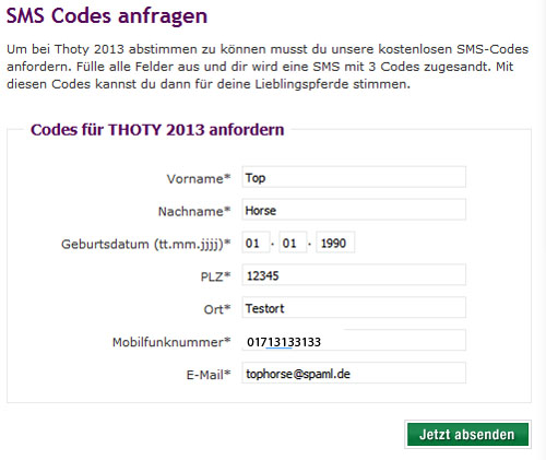 Top Horse - Anmelden & Abstimmen